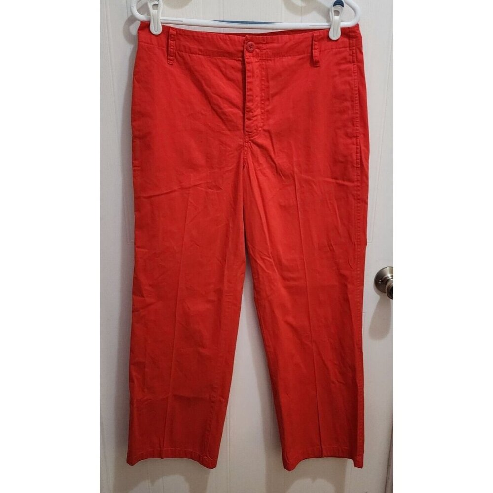 J.Crew Womens Sailor Heritage Wide Leg Chino Pants Solid Red Style BP499 Size 28
